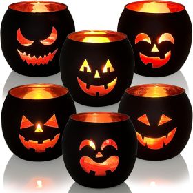 Halloween Table Decor Set of 6, Jack O Lanterns , Halloween Decorations Indoor Party Mantel Coffe Table Centerpiece Decor
