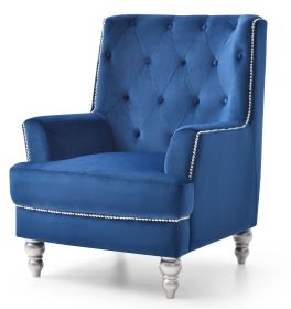 Elegant Navy Blue Traditional Chair