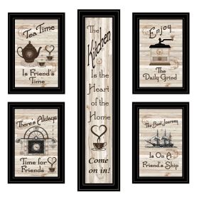 "Kitchen Friendship Collection" 5-Piece Vignette By Trendy Decor 4U, Black Frame