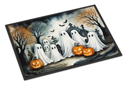 NEW Ghosts Spooky Halloween Doormat Front Door Mat Indoor Outdoor Rugs for Entryway, Non Slip Washable Low Pile, 18H X 27W