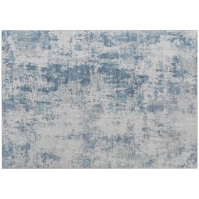 HOMCOM Area Rug 8x10, Machine Washable Rug, Non-Slip Modern Abstract Floor Carpet for Living Room, Bedroom, Dining Room, Blue